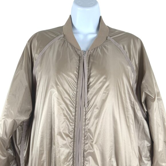 Athleta Summit Insulated Parka Jacket XL Beige Gold Primaloft Nylon CJ-2053 - Picture 3 of 10